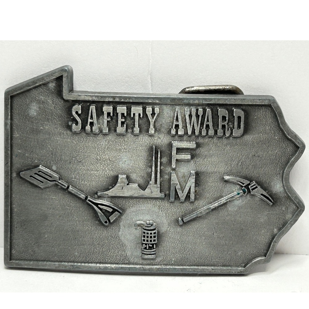 Pennsylvania State Shape Safety Award Belt Buckle Industrial Mining‎